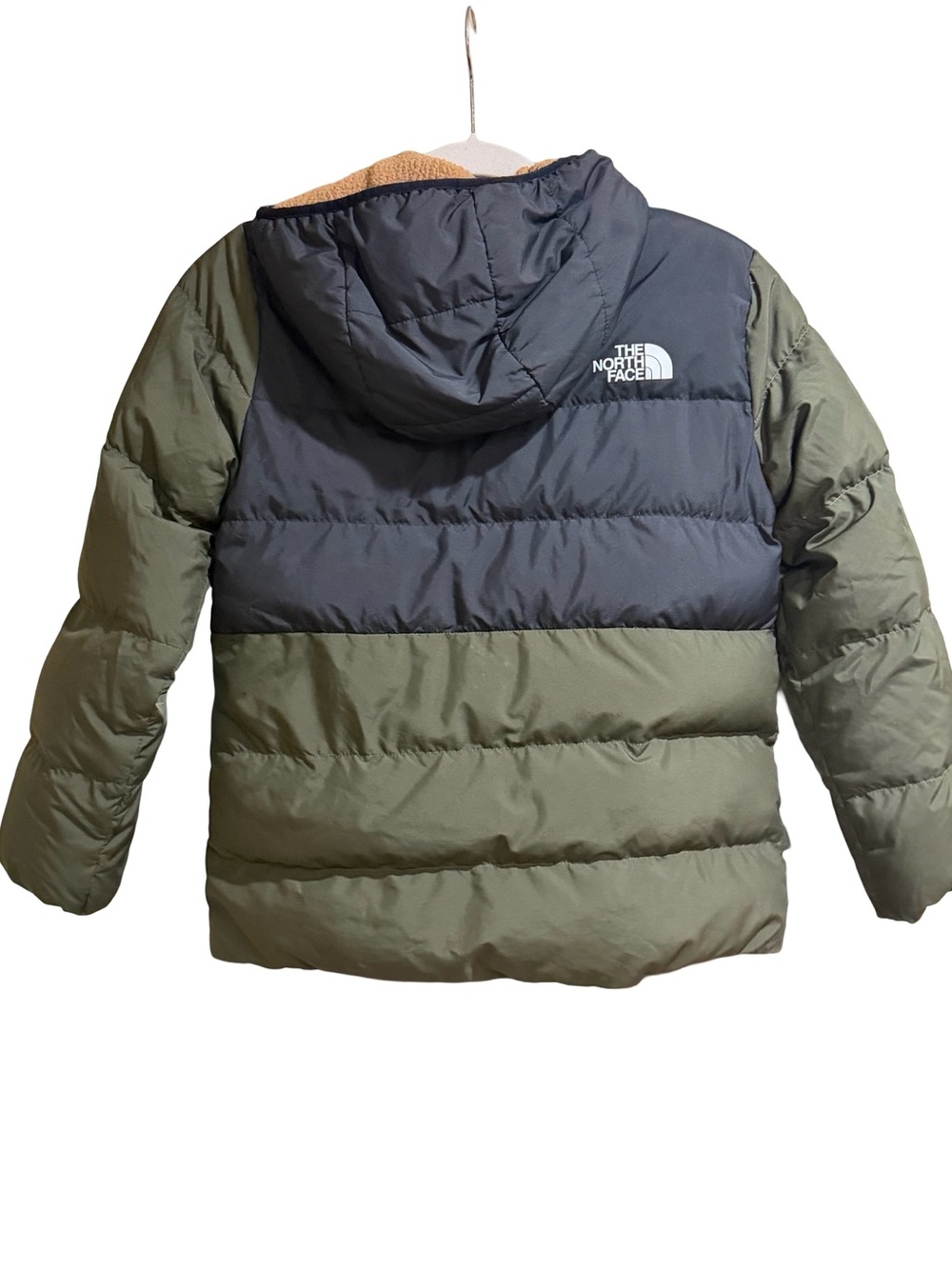 🌿 The North Face Kids 600 Fill Down Puffer Jacket Olive and Black Size Medium - Picture 3 of 15